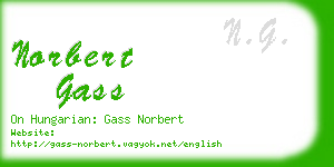 norbert gass business card